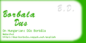 borbala dus business card